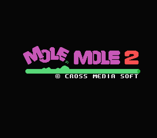 Mole Mole 2 title screen for MSX